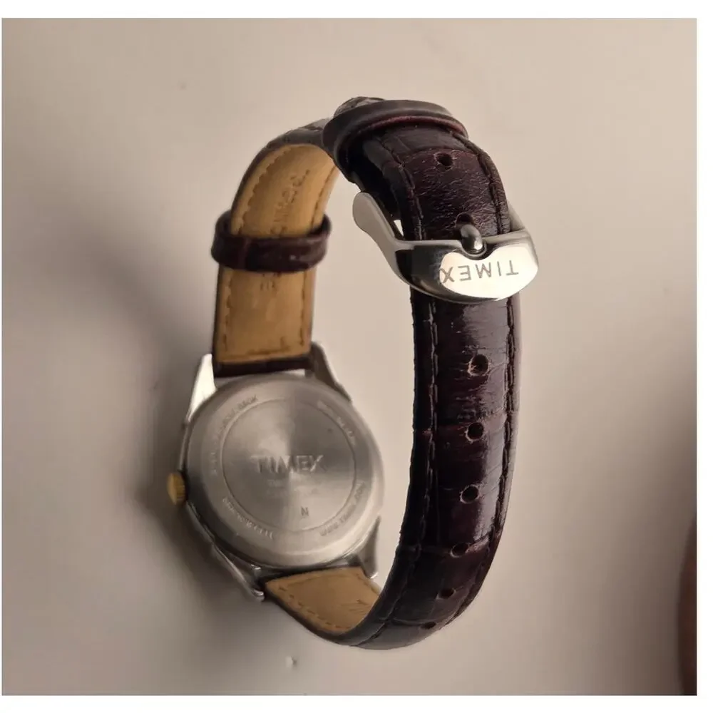 Timex Briarwood TW2U68100 Women's 28mm Two Tone Silver Dial Leather Watch